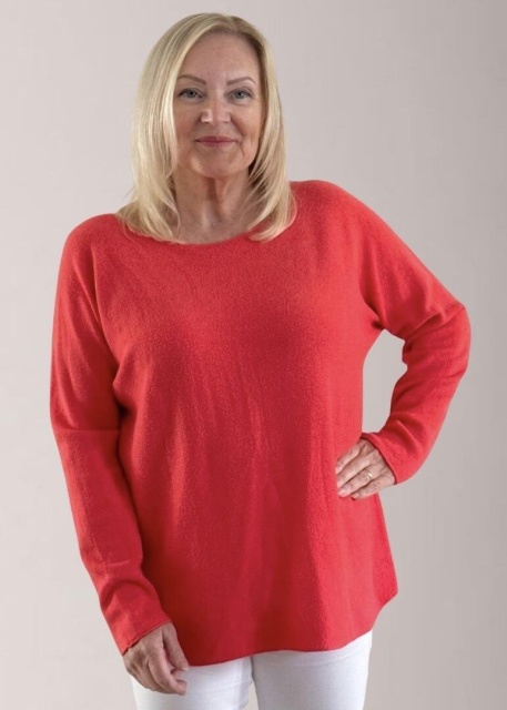 My Italy Coral Round Neck Jumper